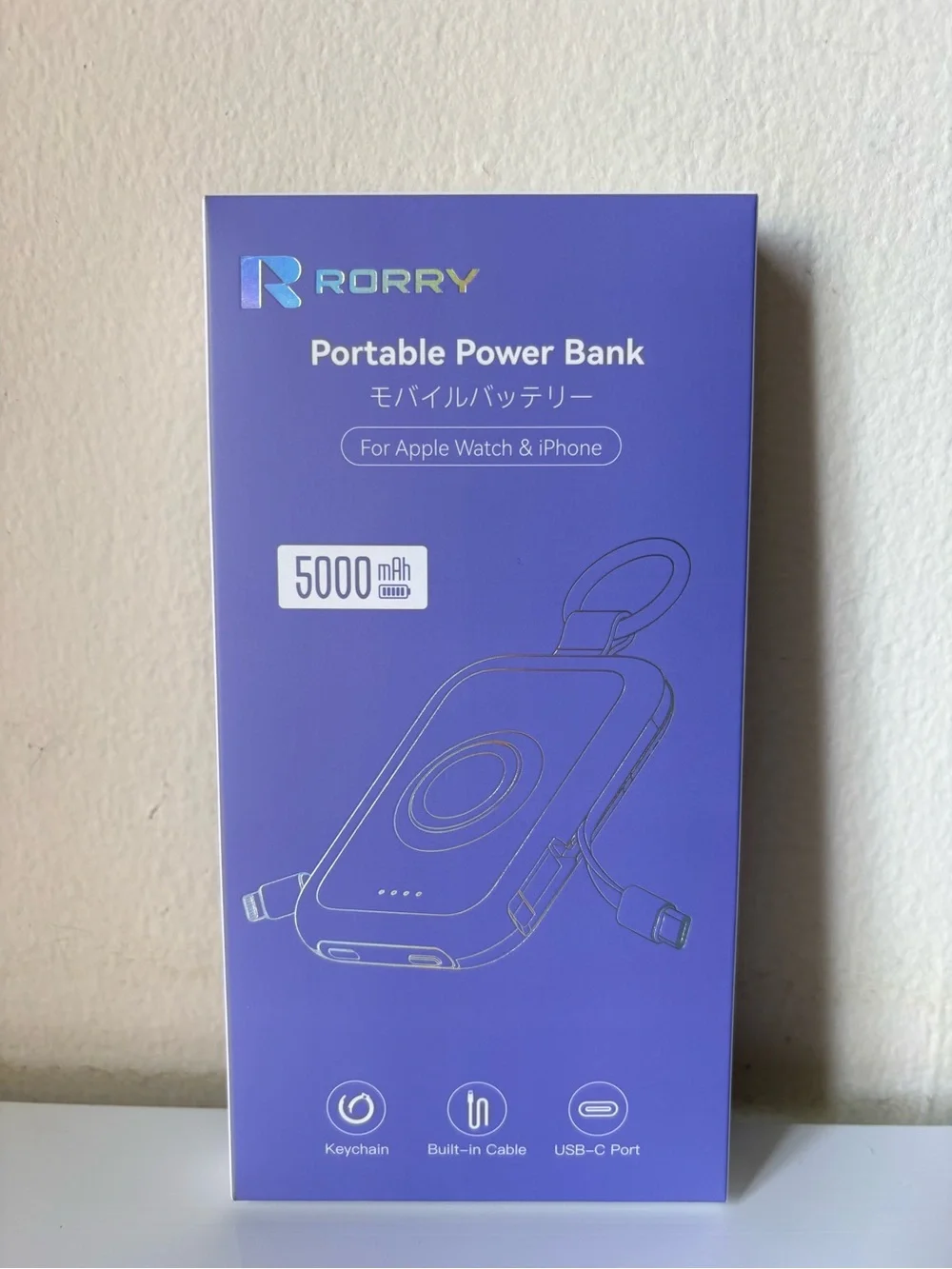 RORRY 5000mAh Portable Power Bank for Apple Watch & iPhone - New